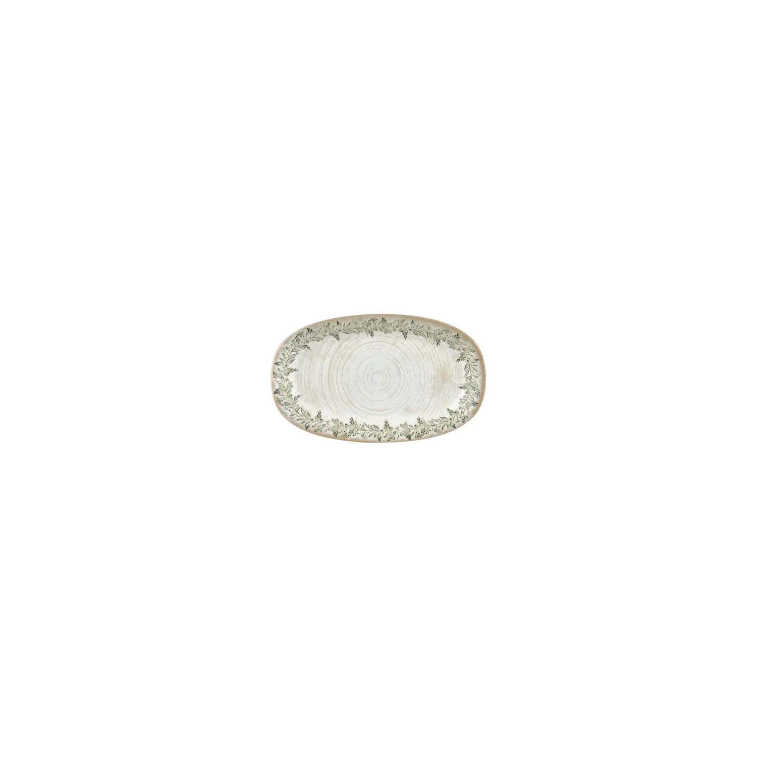Oliva 6" x 3.5" x h:0.75" Oval Green Vitrified Platter (1 each)