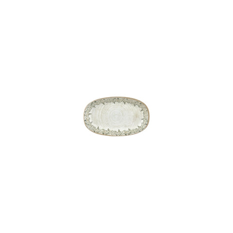 Oliva 6" x 3.5" x h:0.75" Oval Green Vitrified Platter (1 each)