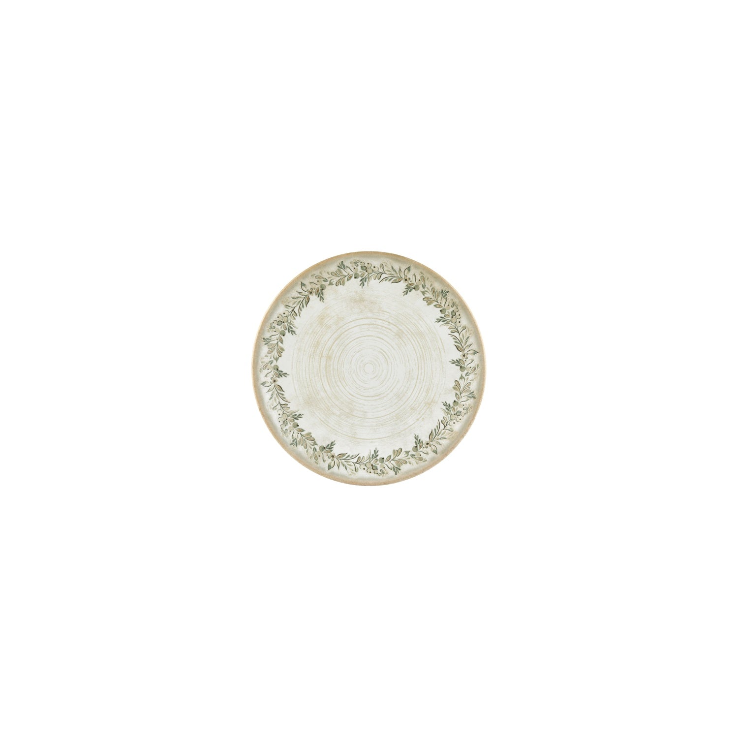 Oliva dia.6.75" Round Green Vitrified Plate (Set of 4)