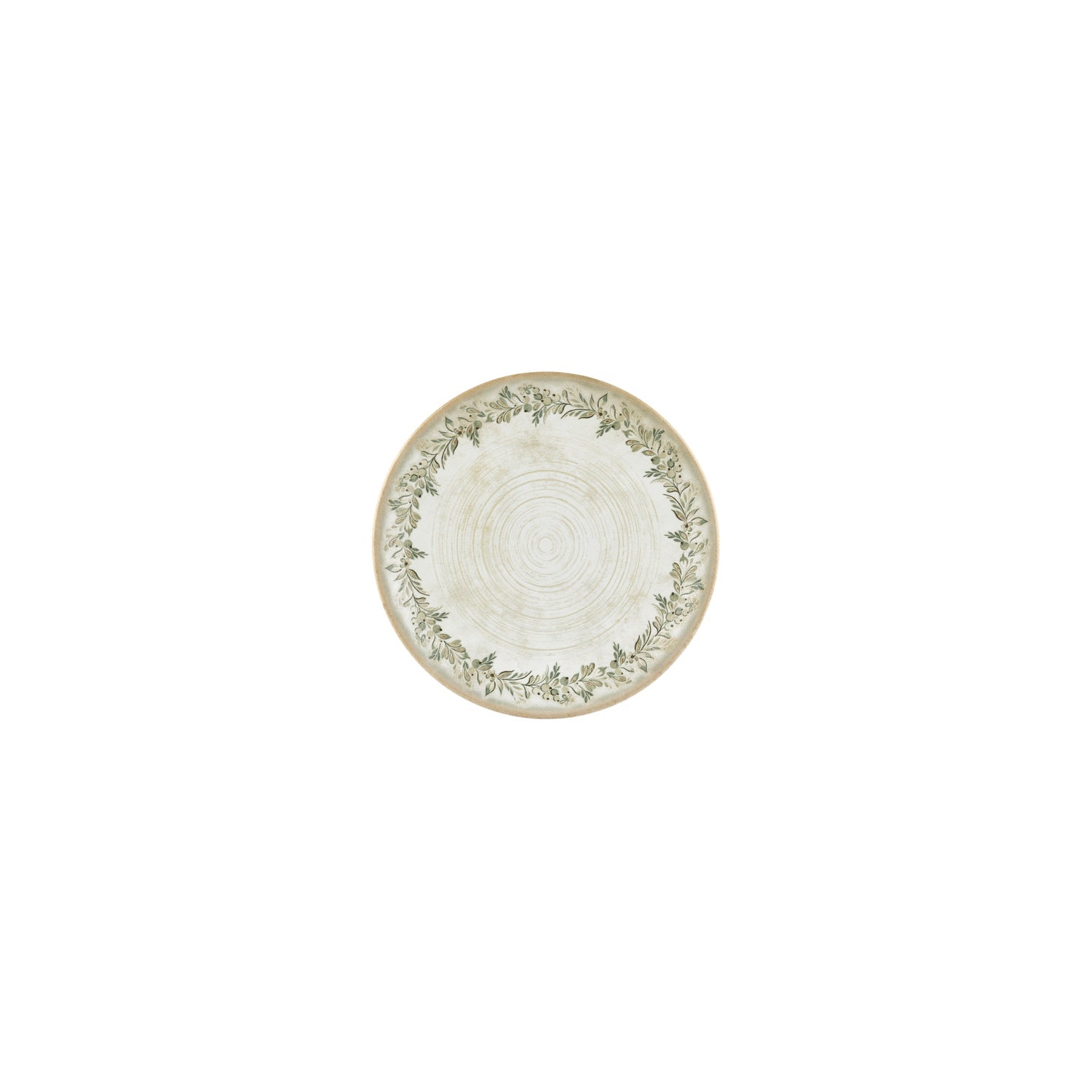 Oliva dia.6.75" Round Green Vitrified Plate (Set of 4)