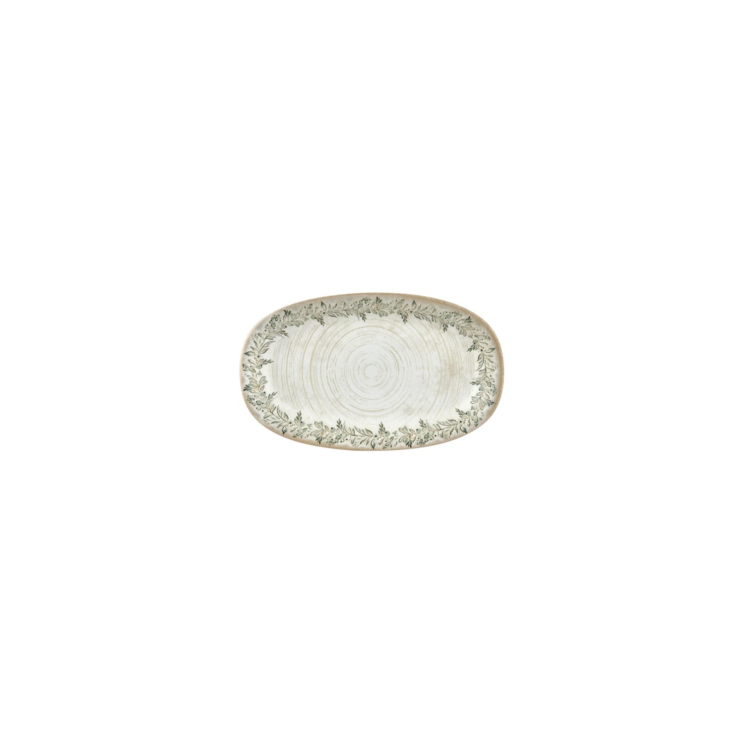 Oliva 7.5" x 4.25" x h:1" Oval Green Vitrified Platter (1 each)