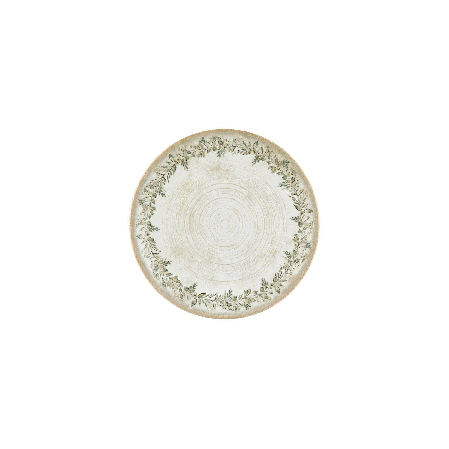 Oliva dia.9" Round Green Vitrified Plate (Set of 4)