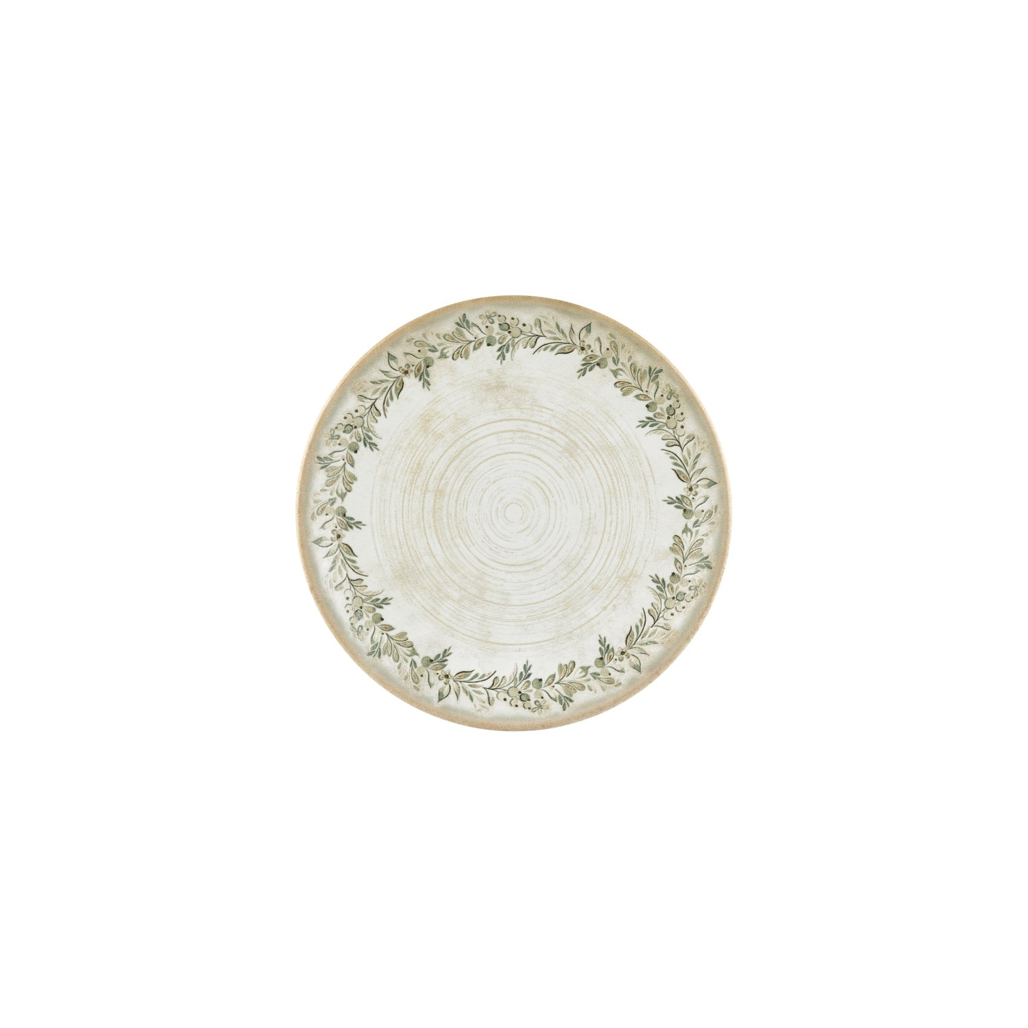 Oliva dia.9" Round Green Vitrified Plate (Set of 4)