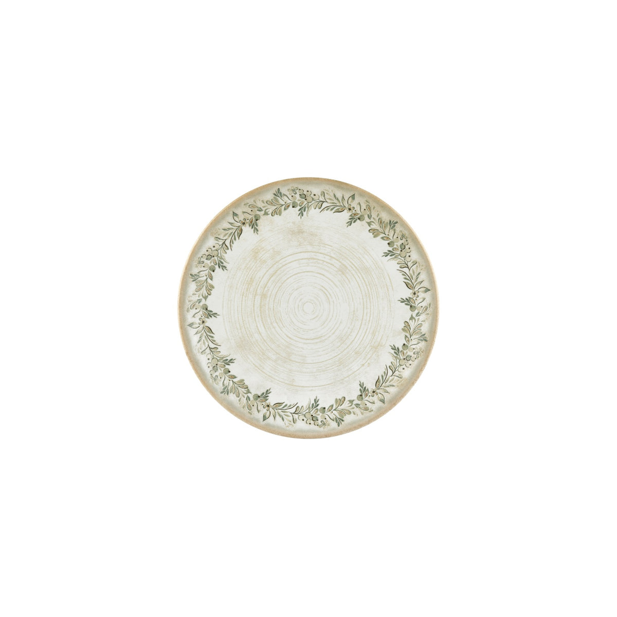Oliva dia.9" Round Green Vitrified Plate (Set of 4)