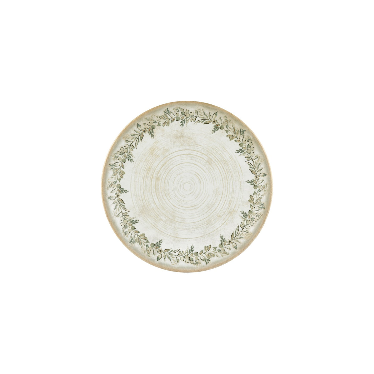 Oliva dia.9.75" Round Green Vitrified Plate (Set of 4)