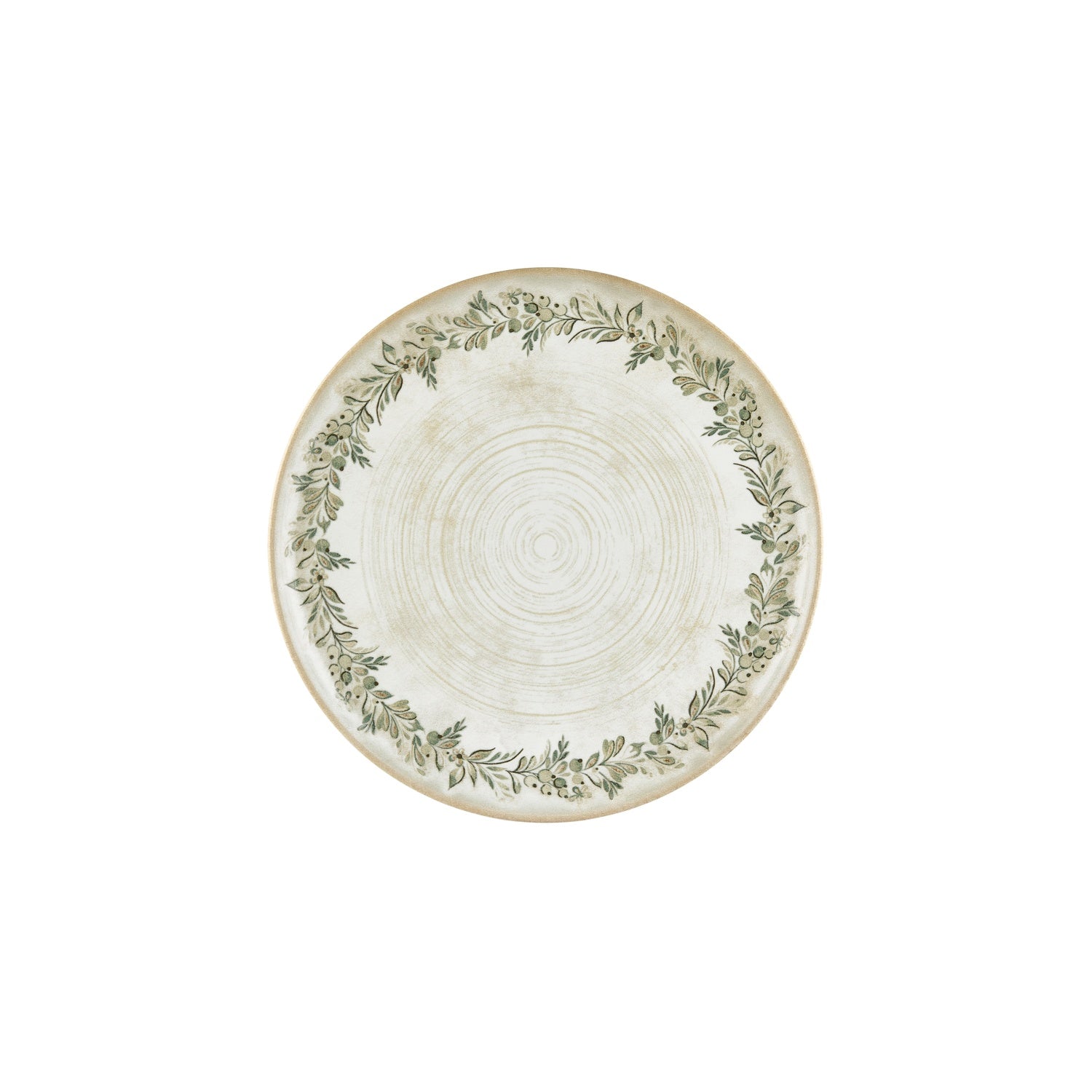 Oliva dia.10.75" Round Green Vitrified Plate (Set of 4)