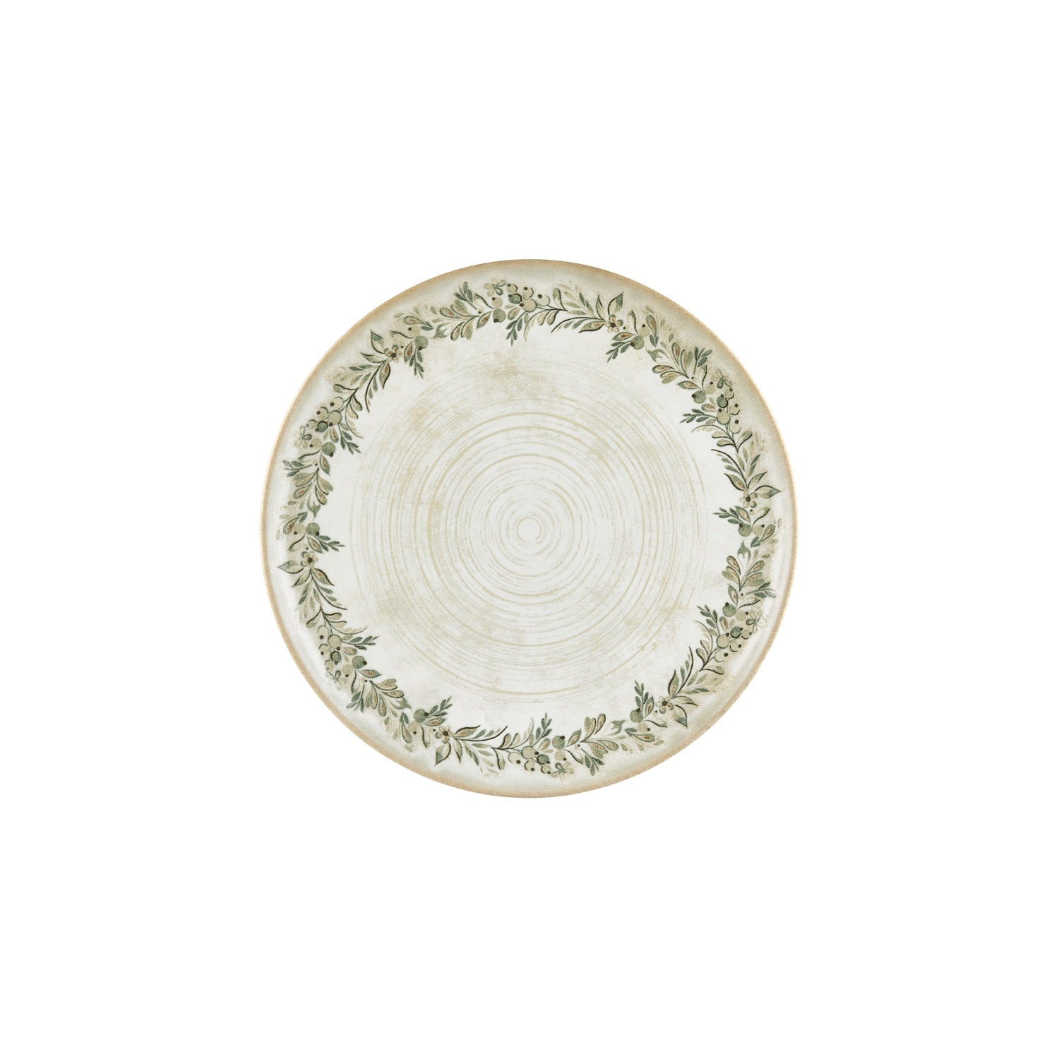 Oliva dia.10.75" Round Green Vitrified Plate (Set of 4)