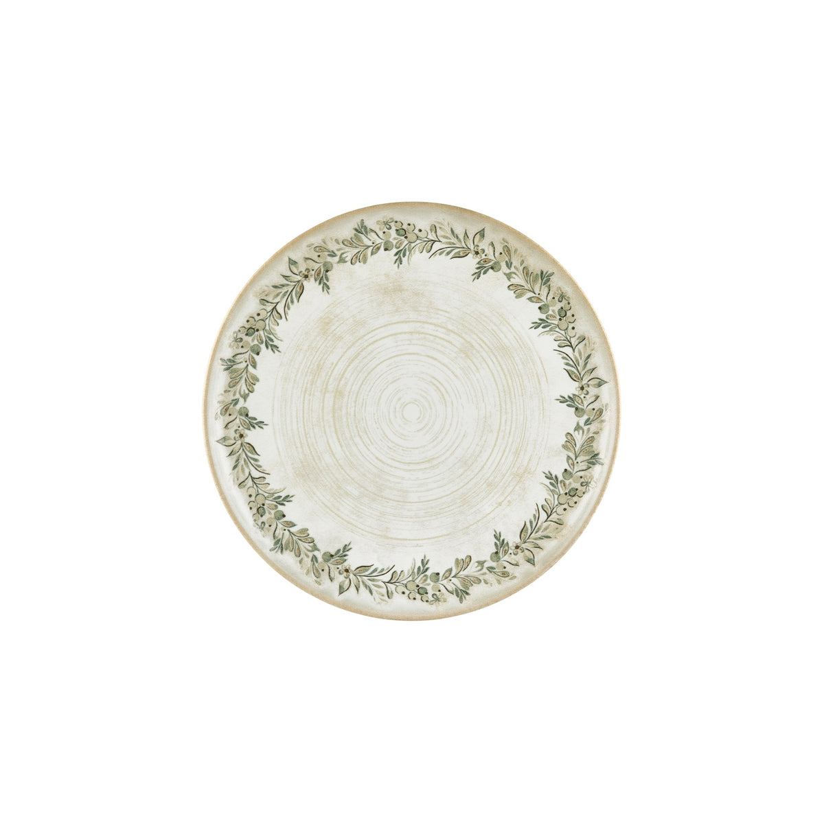 Oliva dia.10.75" Round Green Vitrified Plate (Set of 4)