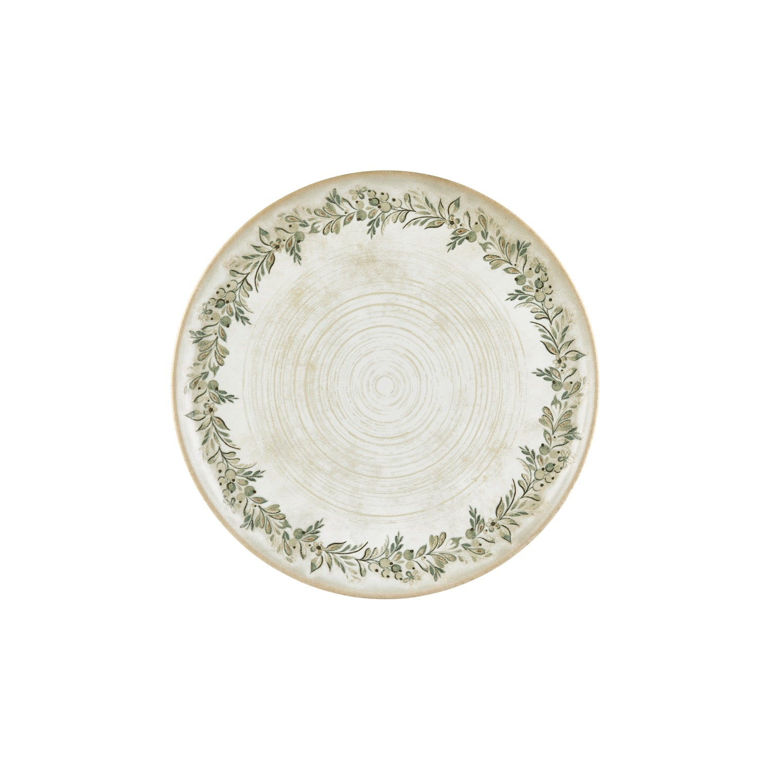 Oliva dia.11.75" Round Green Vitrified Plate (Set of 6)