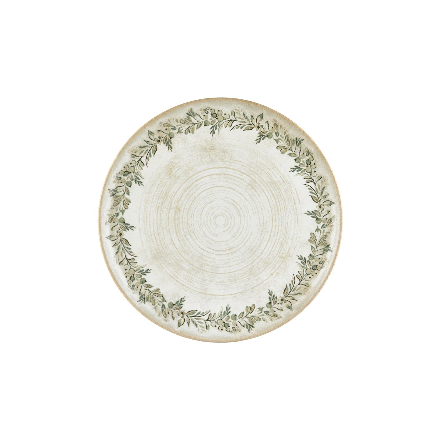 Oliva dia.11.75" Round Green Vitrified Plate (Set of 6)