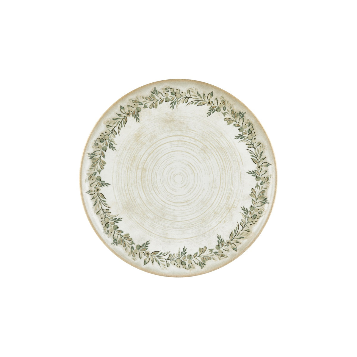 Oliva dia.11.75" Round Green Vitrified Plate (Set of 6)