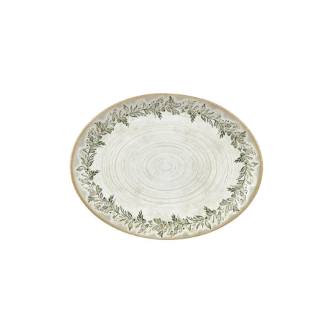 Oliva 12.25" x 9.5" x h:1" Oval Green Vitrified Platter (1 each)