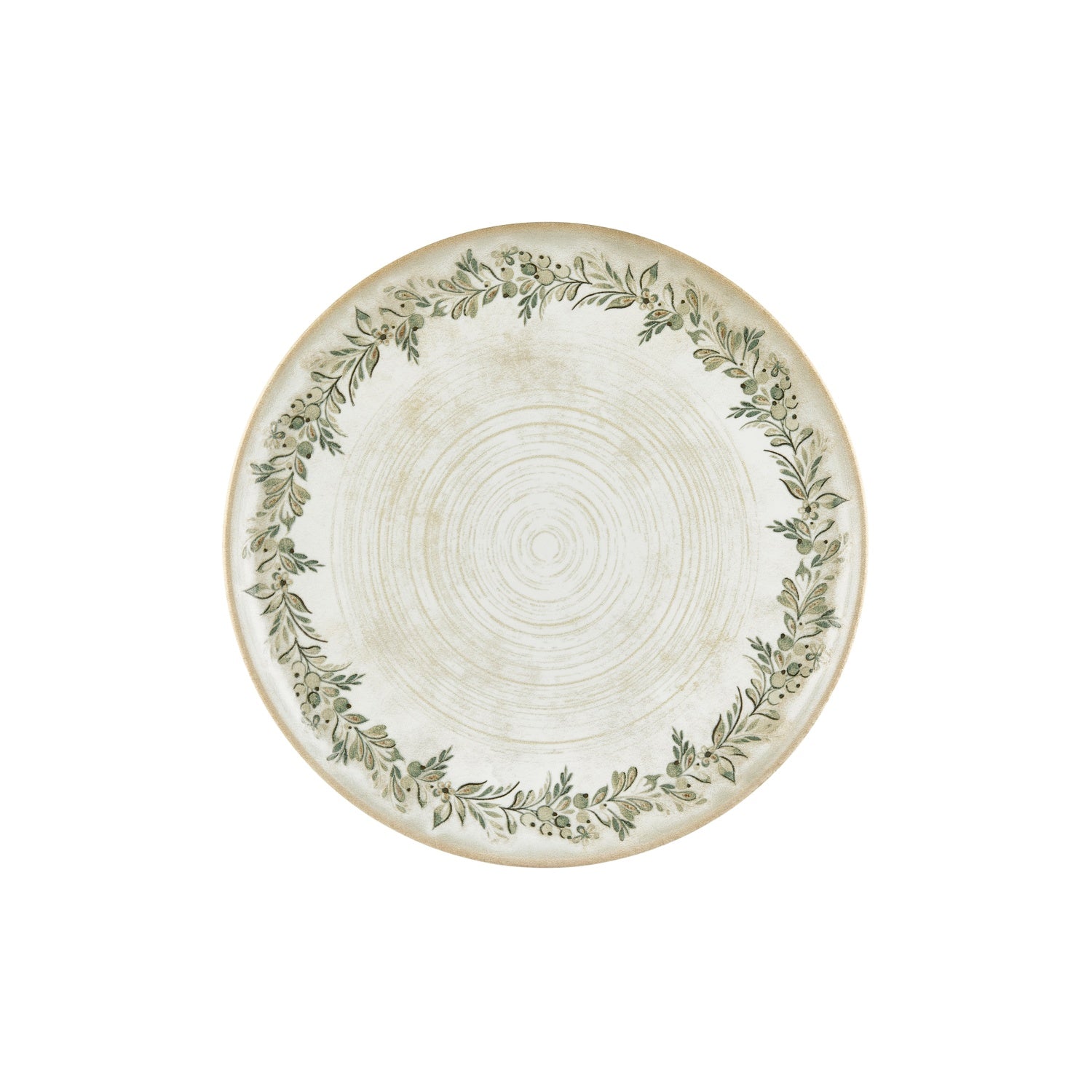 Oliva dia.12.5" x 12.5" Round Green Vitrified Pizza Plate (Set of 6)
