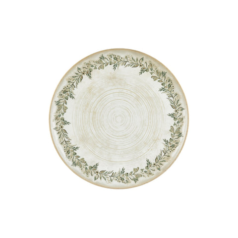 Oliva dia.12.5" x 12.5" Round Green Vitrified Pizza Plate (Set of 6)
