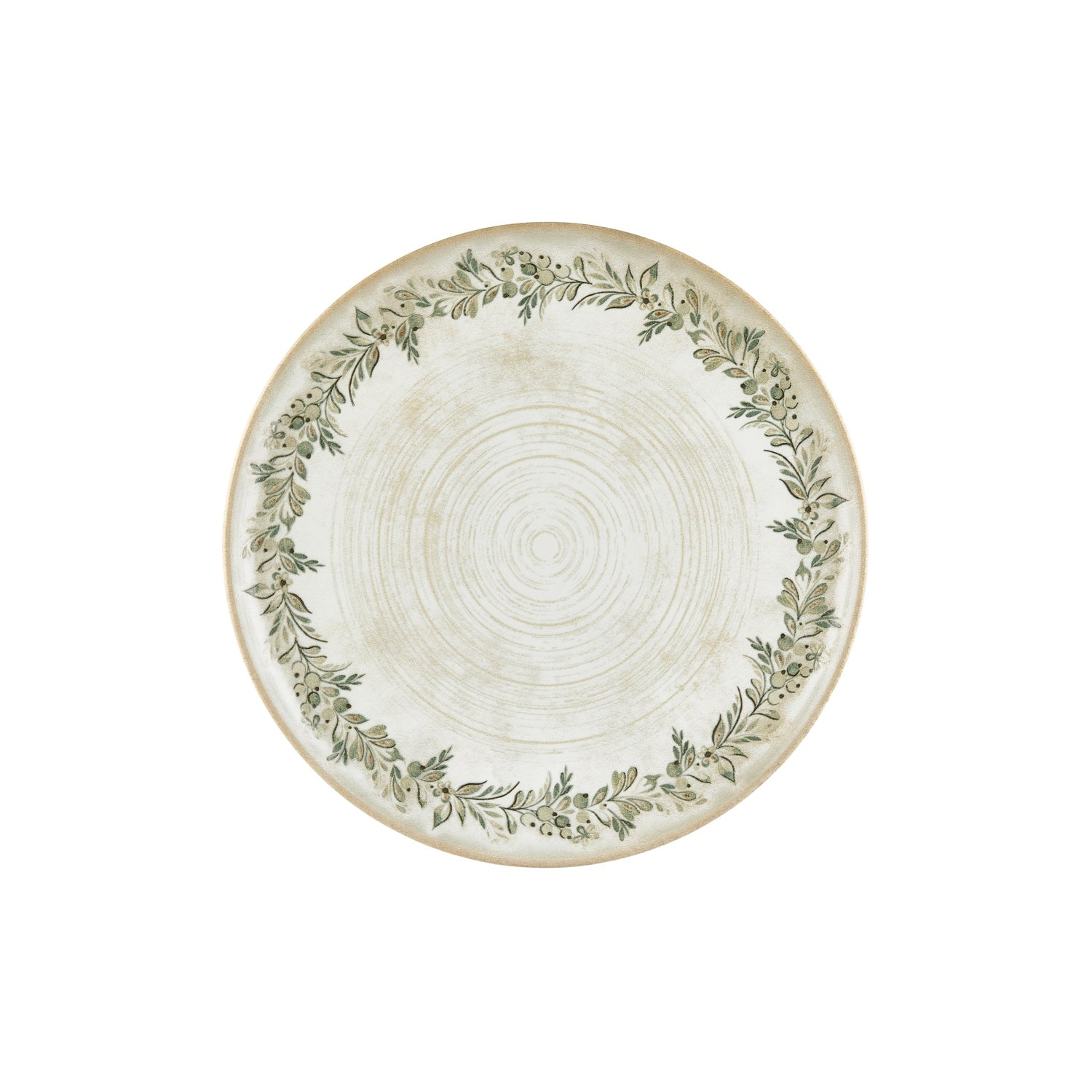Oliva dia.12.5" x 12.5" Round Green Vitrified Pizza Plate (Set of 6)