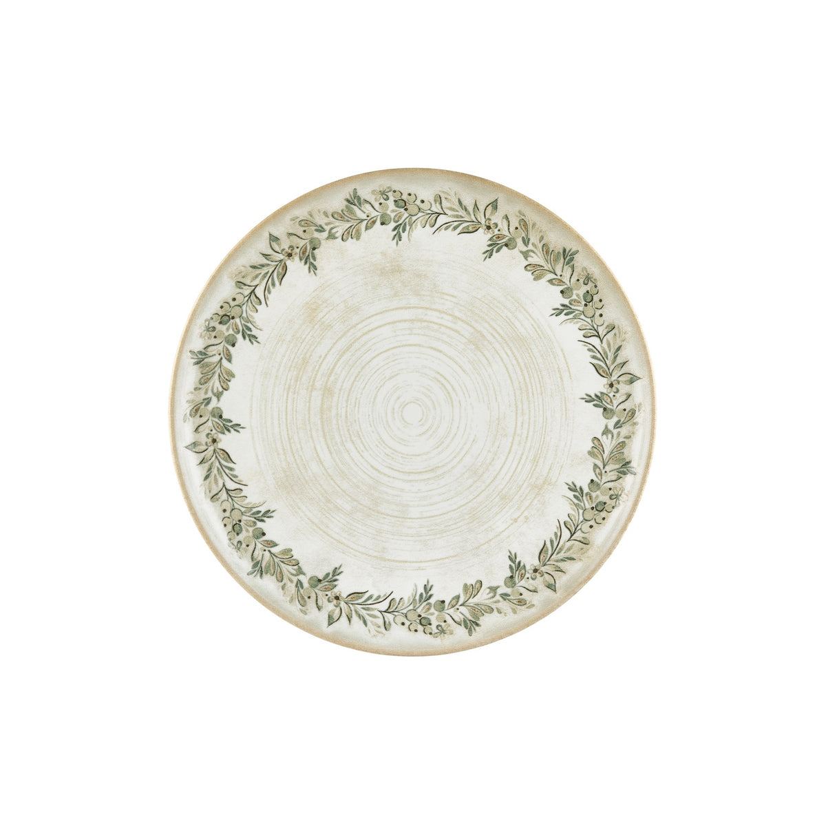 Oliva dia.12.5" x 12.5" Round Green Vitrified Pizza Plate (Set of 6)