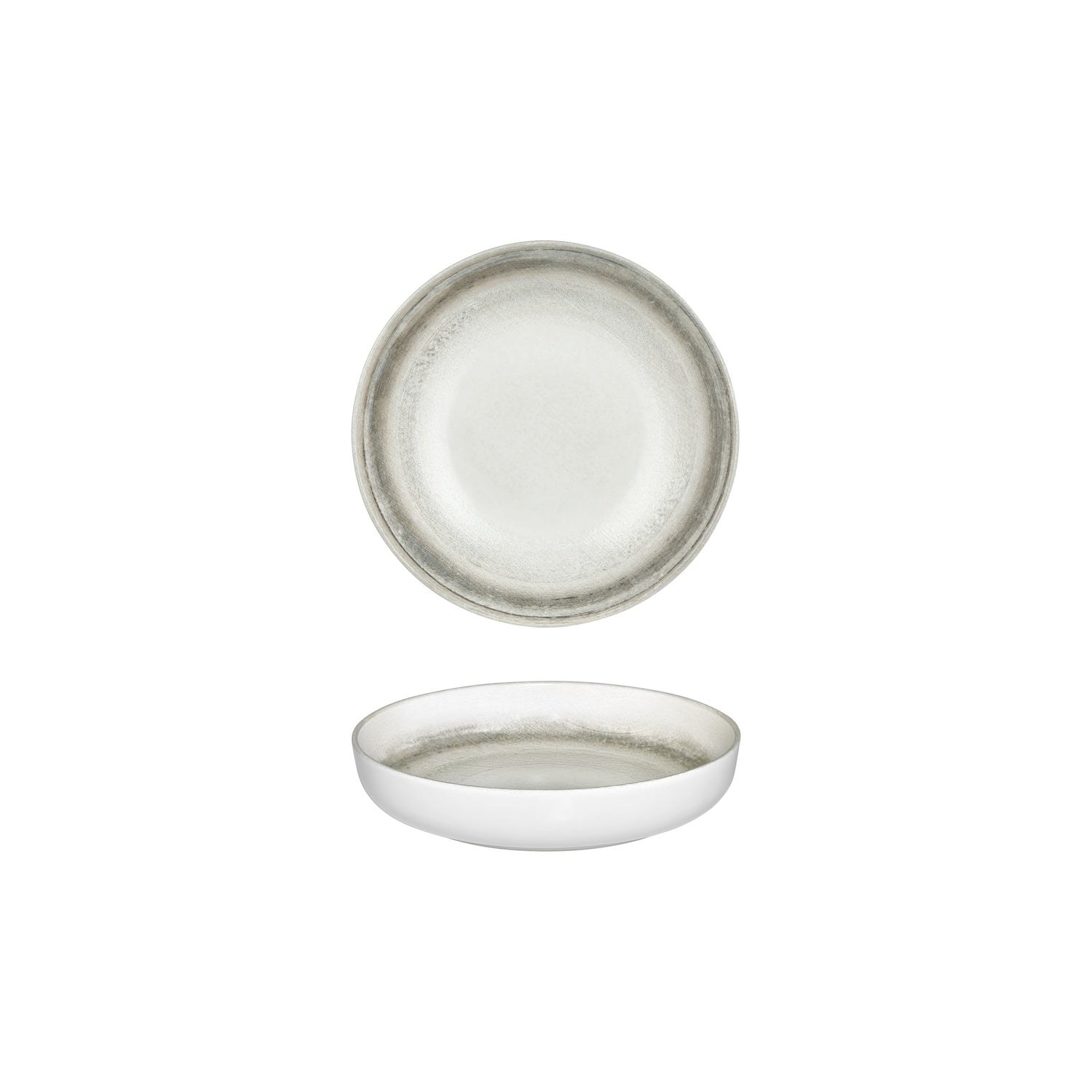 Ephyra dia.7.5" h:1.5" 24 oz. Round Gray Vitrified Deep Plate (Set of 6)