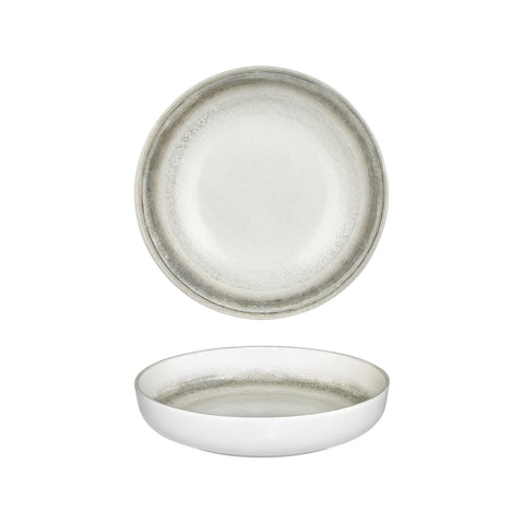 Ephyra dia.10.25" h:2" 59 oz. Round Gray Vitrified Deep Plate (Set of 6)