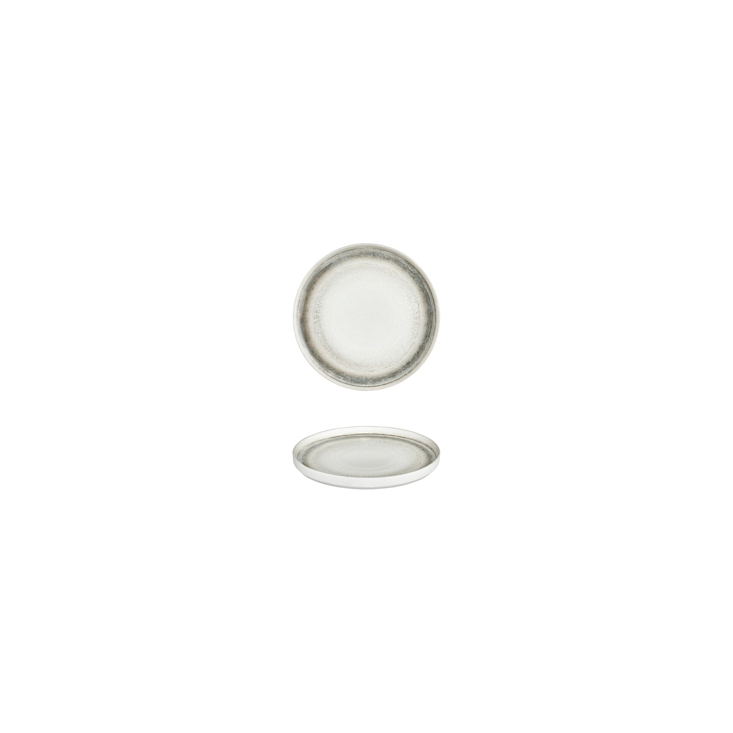 Ephyra dia.4.25" h:1" Round Gray Vitrified Deep Plate (Set of 4)