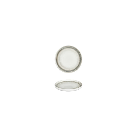 Ephyra dia.4.25" h:1" Round Gray Vitrified Deep Plate (Set of 4)