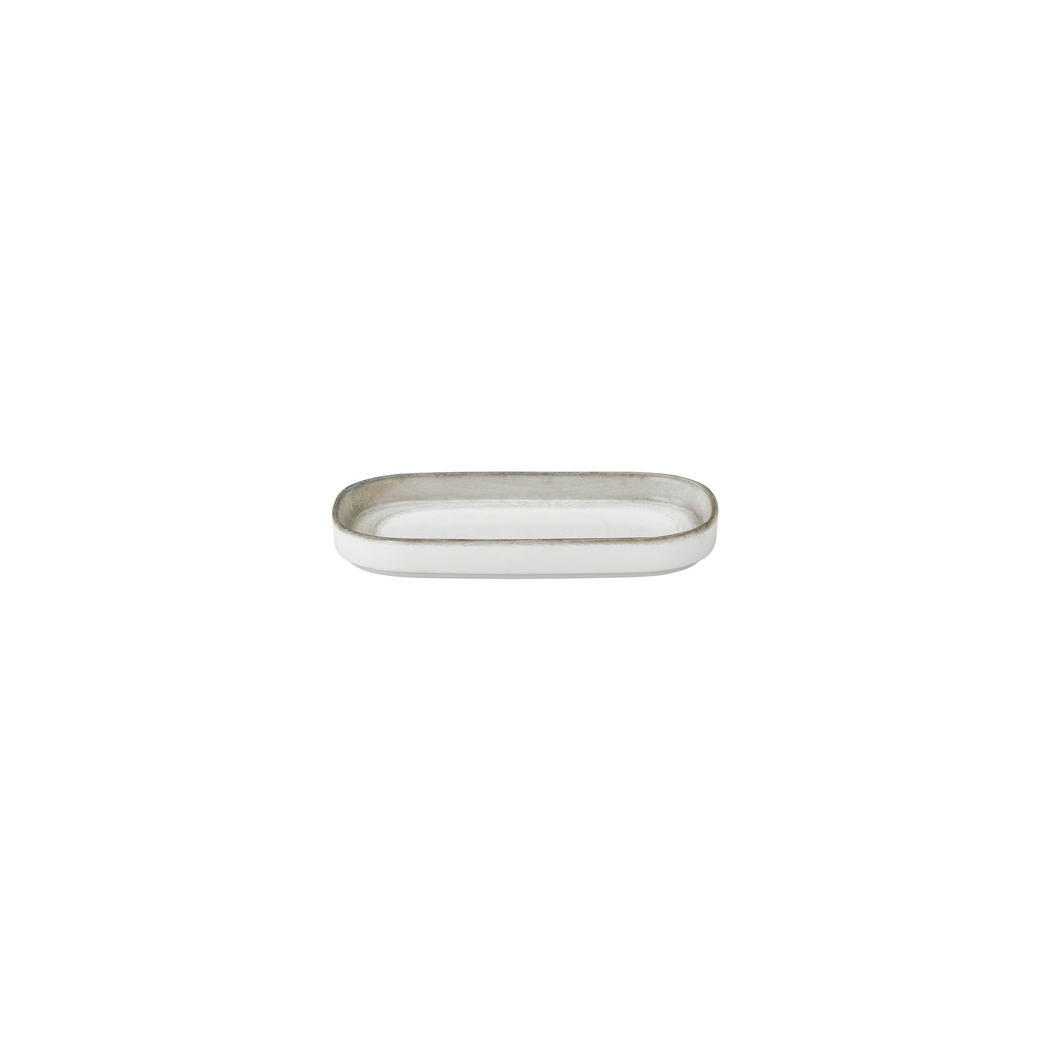 Ephyra 7.75" x 3.75" x h:1" Oval Gray Vitrified Platter (1 each)