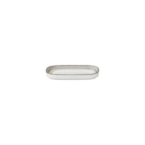 Ephyra 7.75" x 3.75" x h:1" Oval Gray Vitrified Platter (1 each)