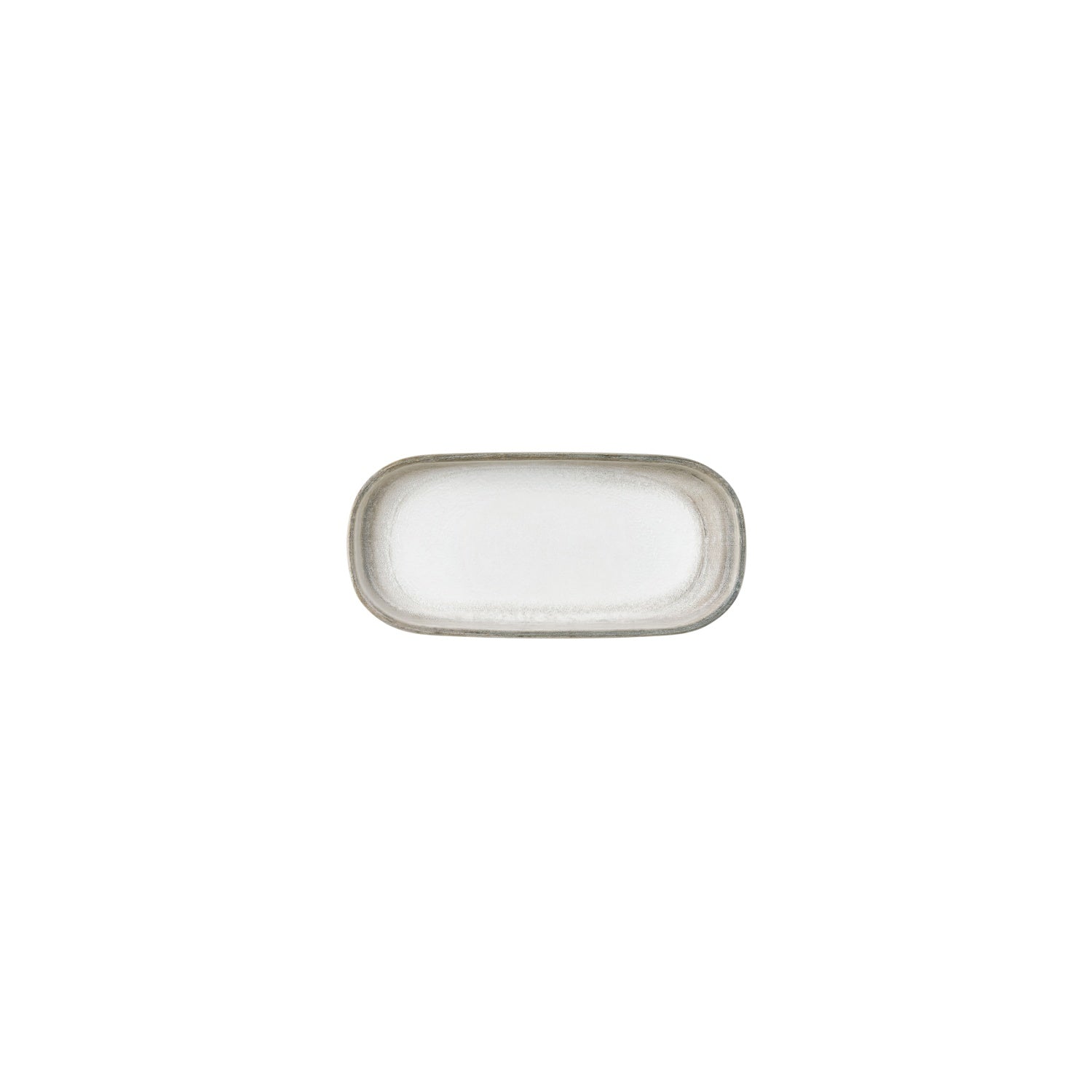 Ephyra 7.75" x 3.75" x h:1" Oval Gray Vitrified Platter (1 each)