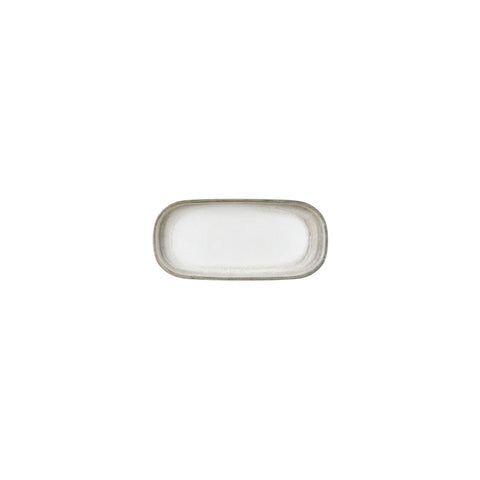 Ephyra 7.75" x 3.75" x h:1" Oval Gray Vitrified Platter (1 each)