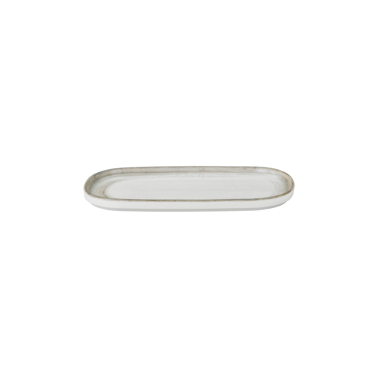 Ephyra 11.75" x 6.25" x h:0.75" Oval Gray Vitrified Platter (1 each)