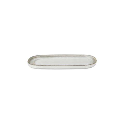 Ephyra 11.75" x 6.25" x h:0.75" Oval Gray Vitrified Platter (1 each)