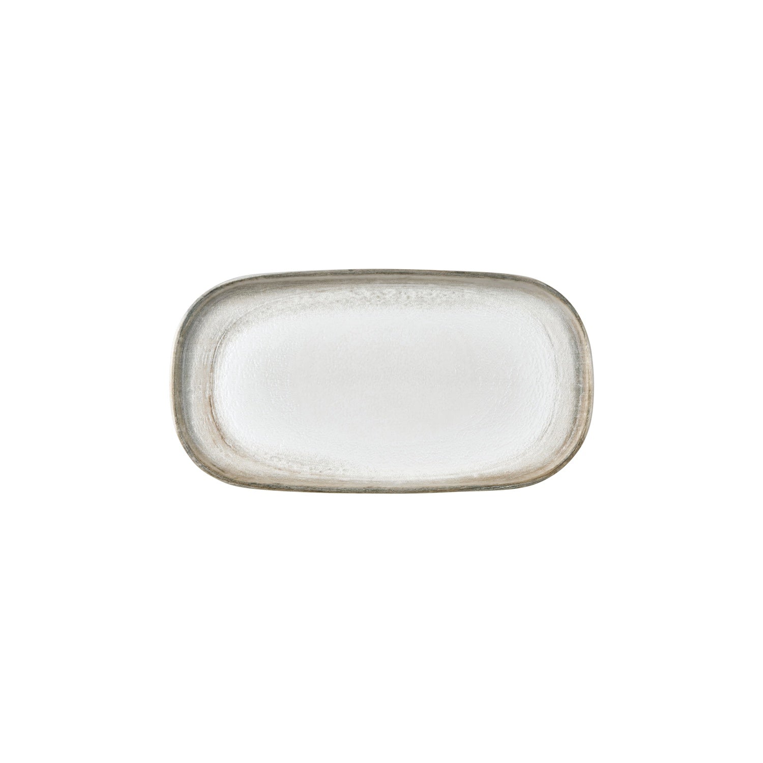 Ephyra 11.75" x 6.25" x h:0.75" Oval Gray Vitrified Platter (1 each)