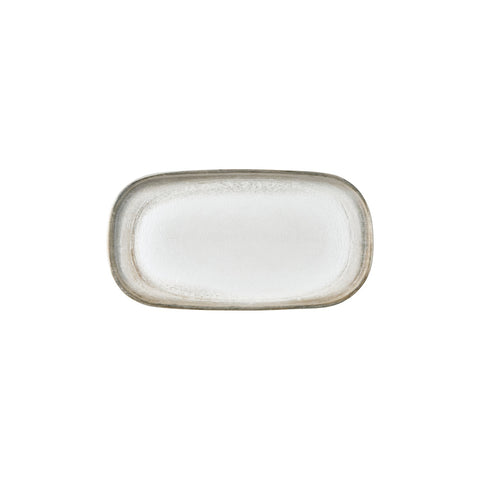Ephyra 11.75" x 6.25" x h:0.75" Oval Gray Vitrified Platter (1 each)