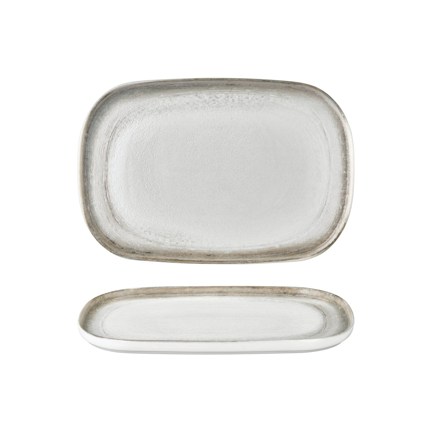 Ephyra 13.5" x 9" x h:0.75" Oval Gray Vitrified Platter (1 each)