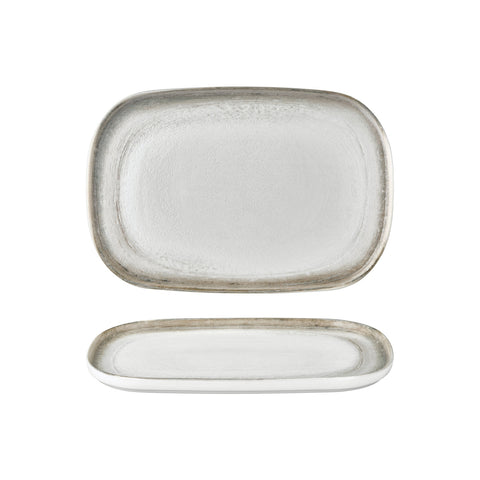 Ephyra 13.5" x 9" x h:0.75" Oval Gray Vitrified Platter (1 each)