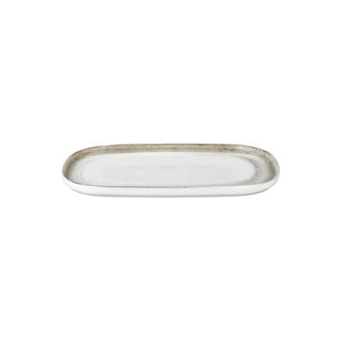 Ephyra 13.5" x 9" x h:0.75" Oval Gray Vitrified Platter (1 each)