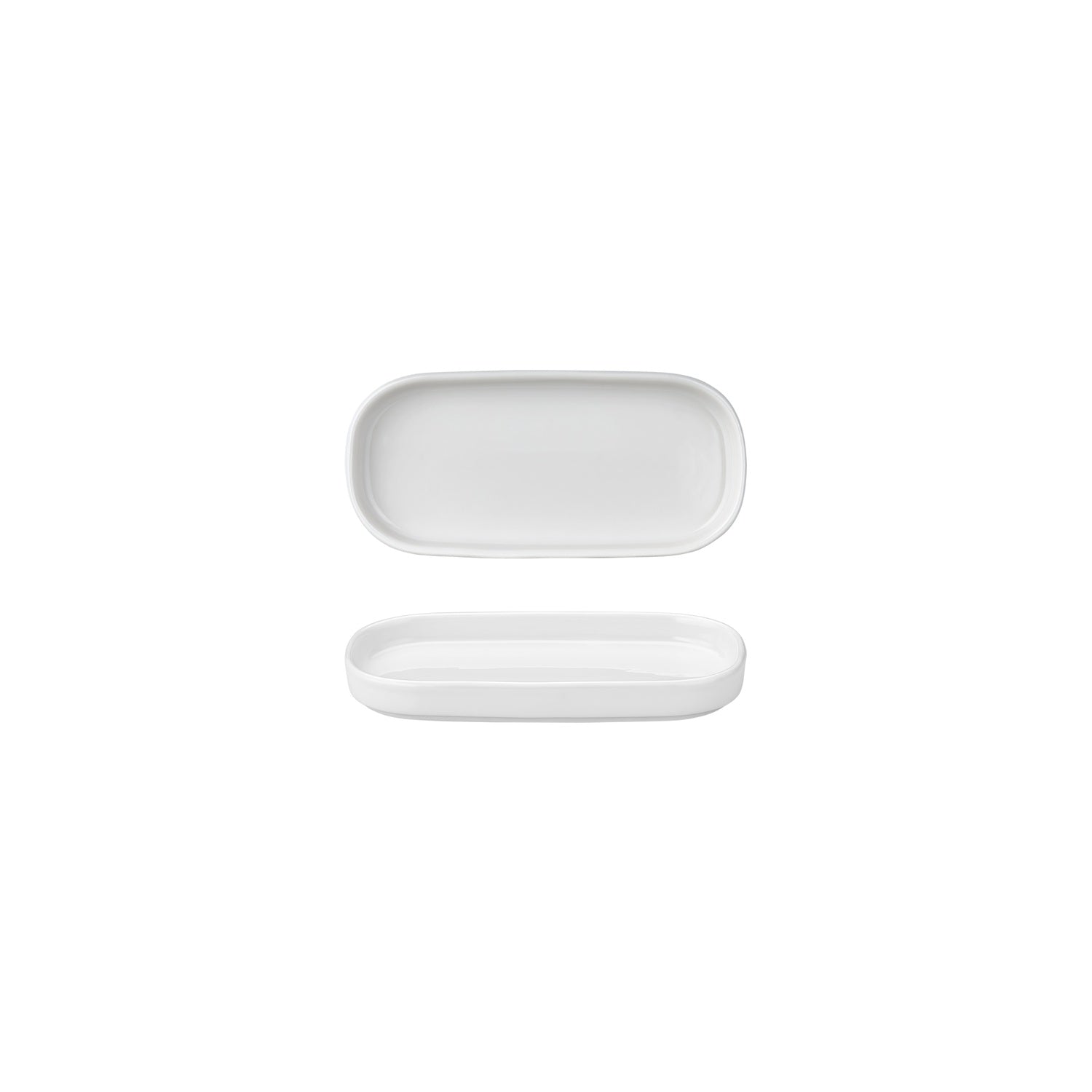 Helix White 7.75" x 3.75" x h:1" Oval Warm White Vitrified Platter (1 each)