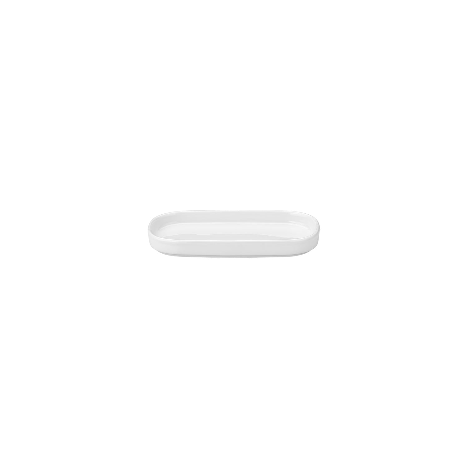 Helix White 7.75" x 3.75" x h:1" Oval Warm White Vitrified Platter (1 each)
