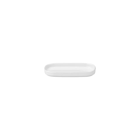 Helix White 7.75" x 3.75" x h:1" Oval Warm White Vitrified Platter (1 each)