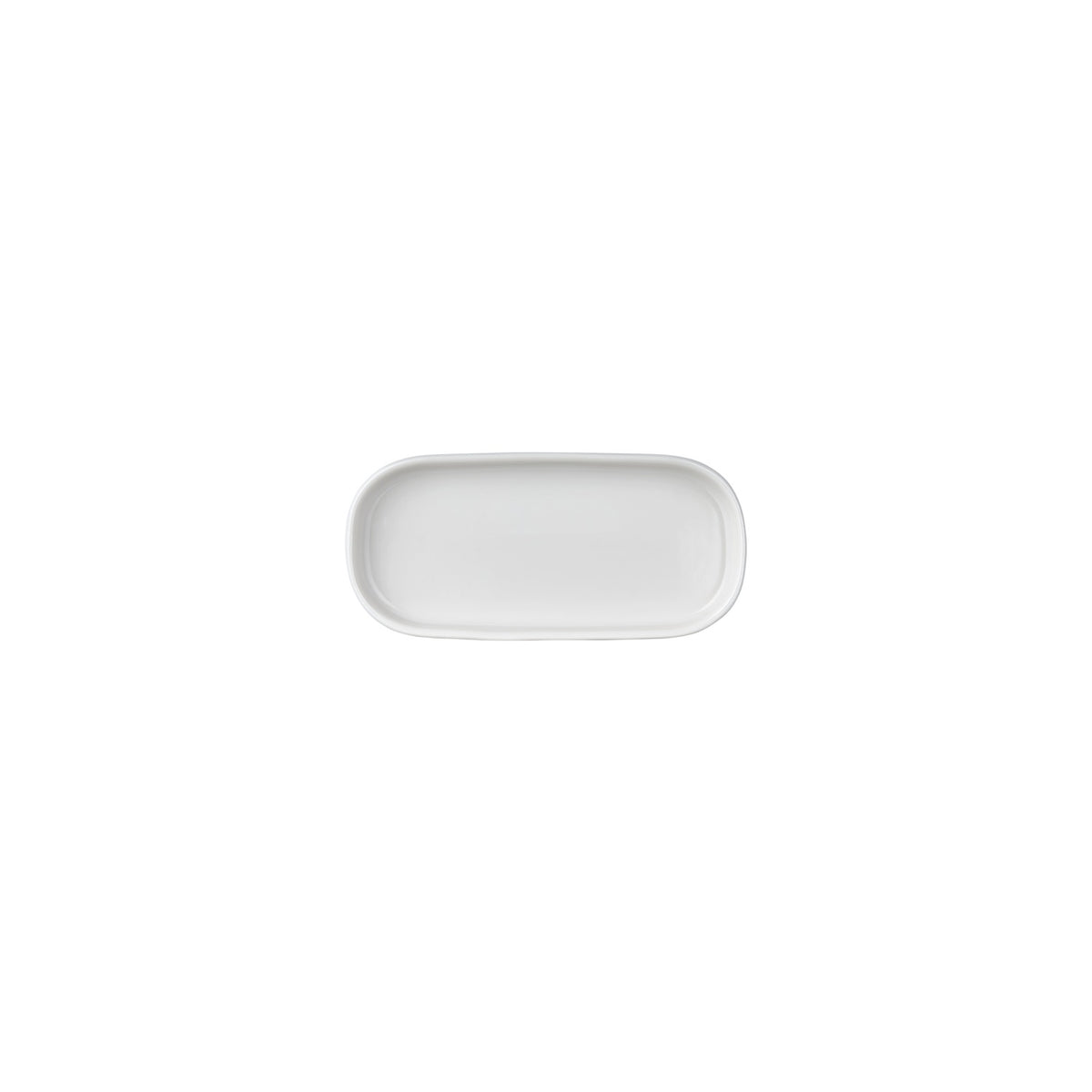 Helix White 7.75" x 3.75" x h:1" Oval Warm White Vitrified Platter (1 each)