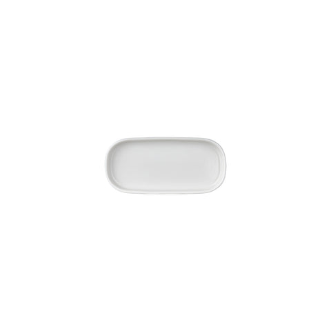 Helix White 7.75" x 3.75" x h:1" Oval Warm White Vitrified Platter (1 each)