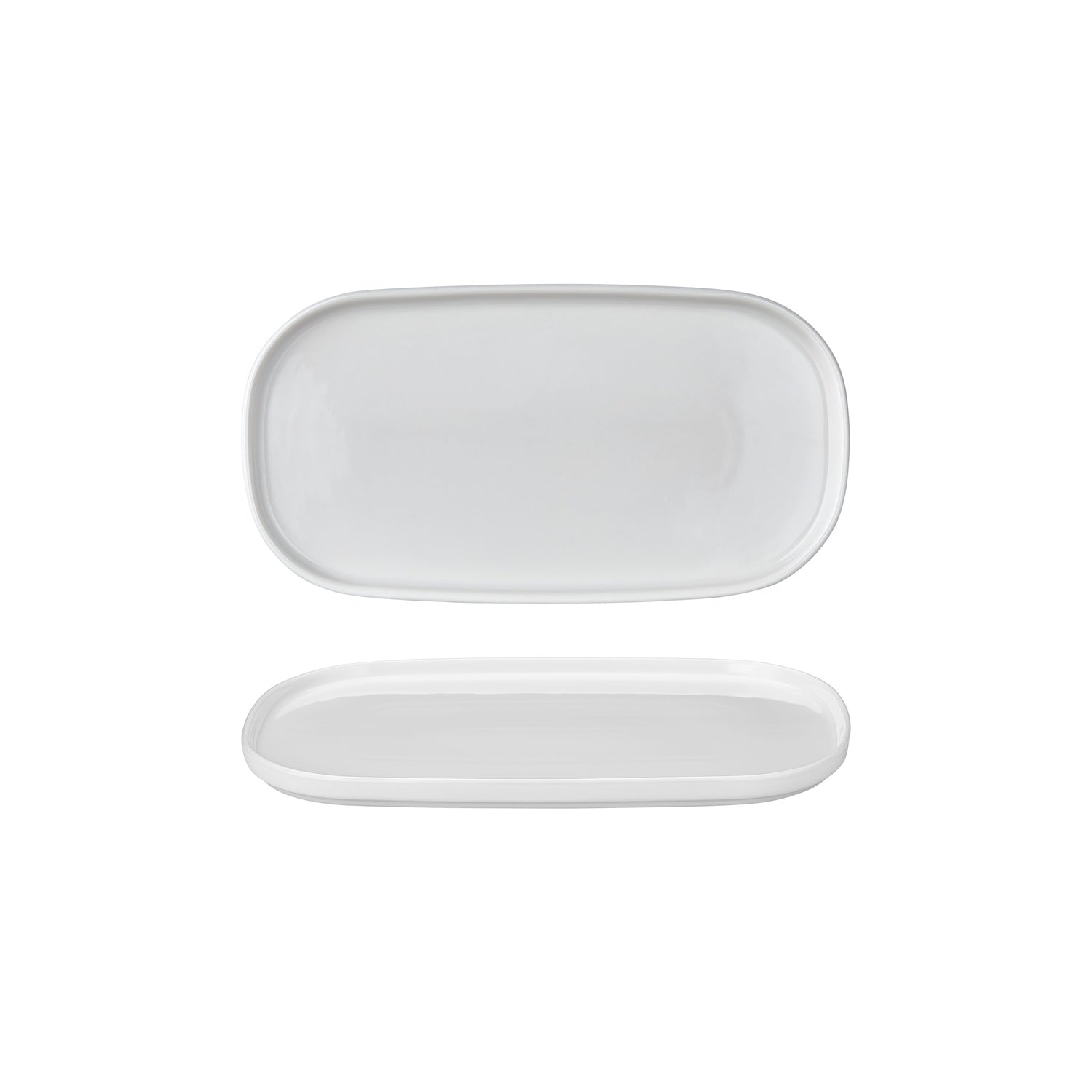 Helix White 11.75" x 6.25" x h:0.75" Oval Warm White Vitrified Platter (1 each)