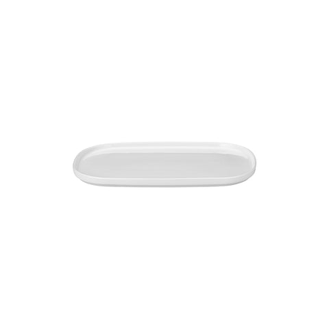 Helix White 11.75" x 6.25" x h:0.75" Oval Warm White Vitrified Platter (1 each)
