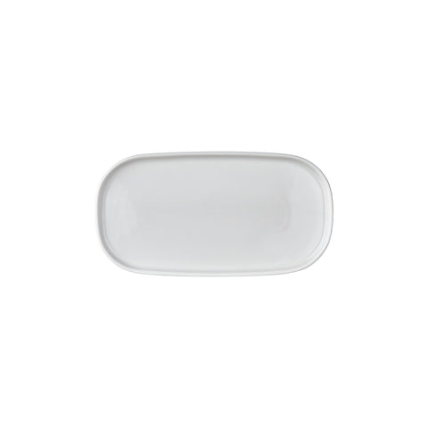 Helix White 11.75" x 6.25" x h:0.75" Oval Warm White Vitrified Platter (1 each)