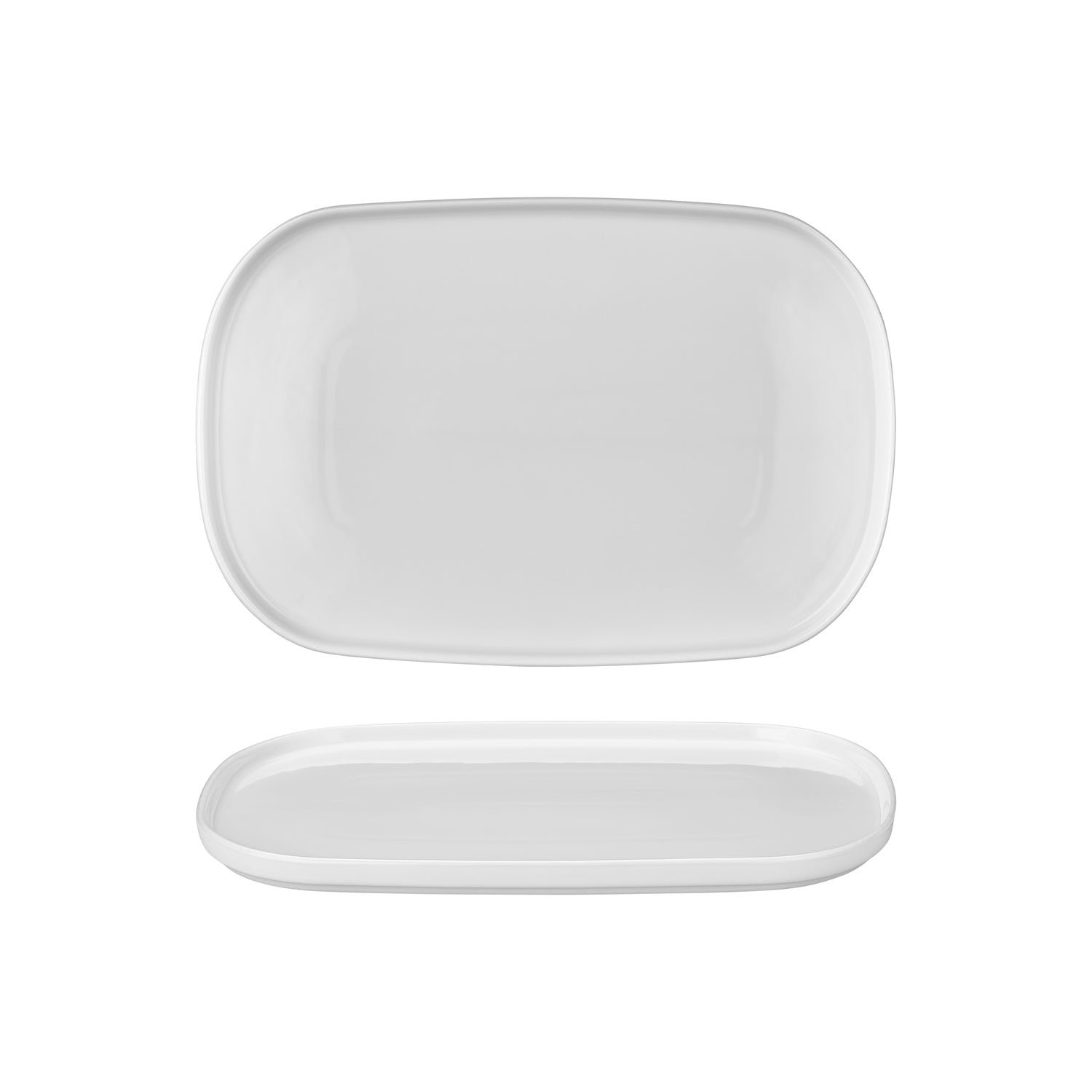 Helix White 13.5" x 9" x h:0.75" Oval Warm White Vitrified Platter (1 each)