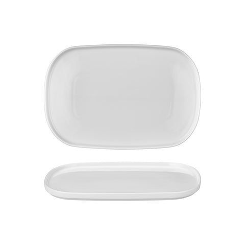 Helix White 13.5" x 9" x h:0.75" Oval Warm White Vitrified Platter (1 each)