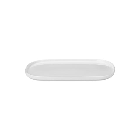 Helix White 13.5" x 9" x h:0.75" Oval Warm White Vitrified Platter (1 each)