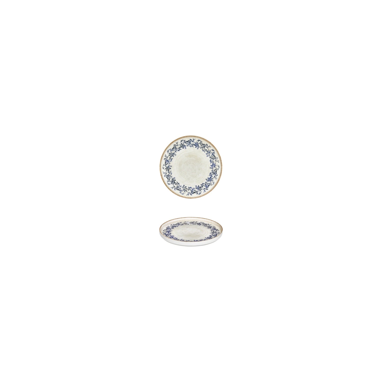 Kario dia.3.5" h:1" Round Blue Vitrified Deep Plate (Set of 4)