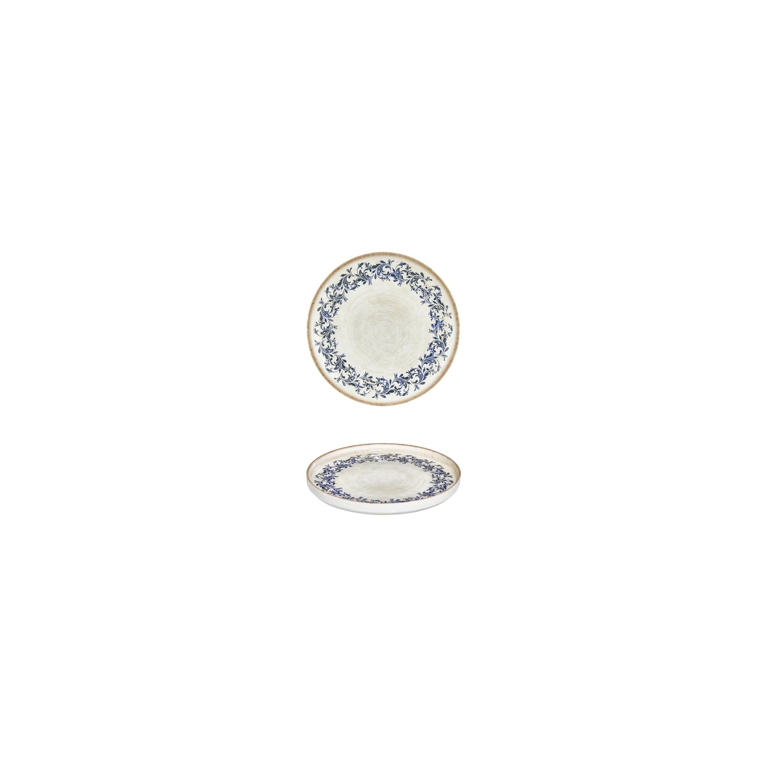 Kario dia.4.25" h:1" Round Blue Vitrified Deep Plate (Set of 4)
