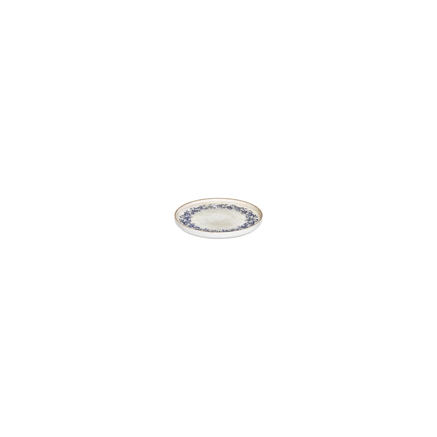 Kario dia.4.25" h:1" Round Blue Vitrified Deep Plate (Set of 4)