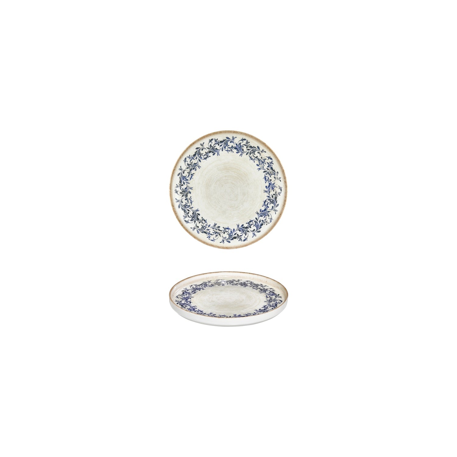 Kario dia.5.5" h:1" Round Blue Vitrified Deep Plate (Set of 4)